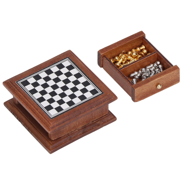 Miniature Chess Set 1:12 Doll House Exquisite Mini Chess Set Home ...