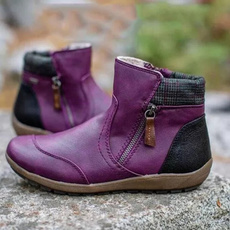 ankle boots, Plus Size, Flats shoes, Winter