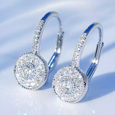 Sterling, DIAMOND, Romantic, wedding earrings