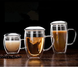 Coffee, drinkinginsulationdoublewallglassteacup, Gifts, Cup