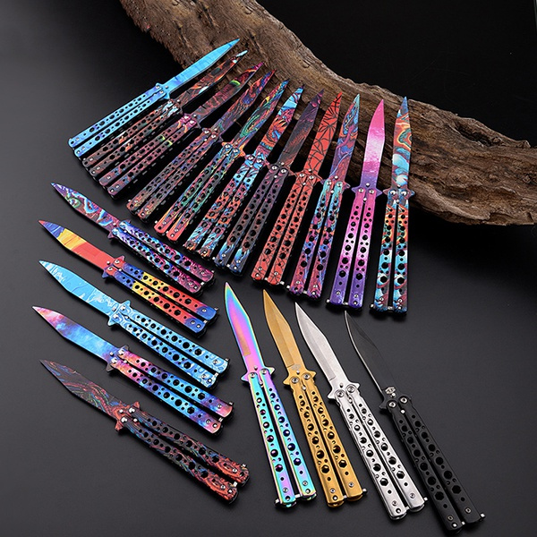 Newest Novice all steel butterfly knife training knife without cutting ...