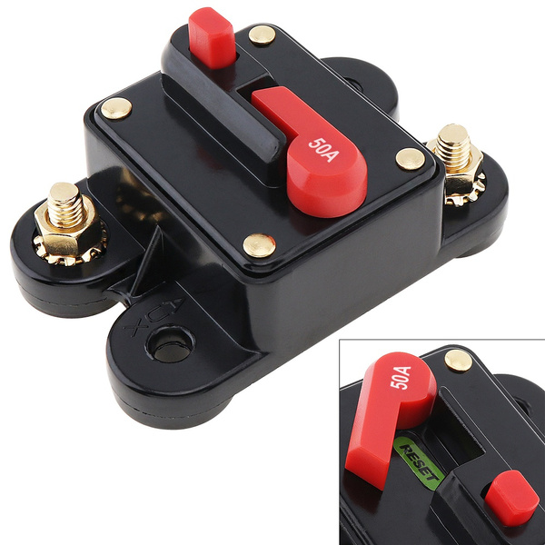 30A Self-Resetting Circuit Breaker For Car Audio - 12V DC Inline Fuse Replacement, Push Button Reset