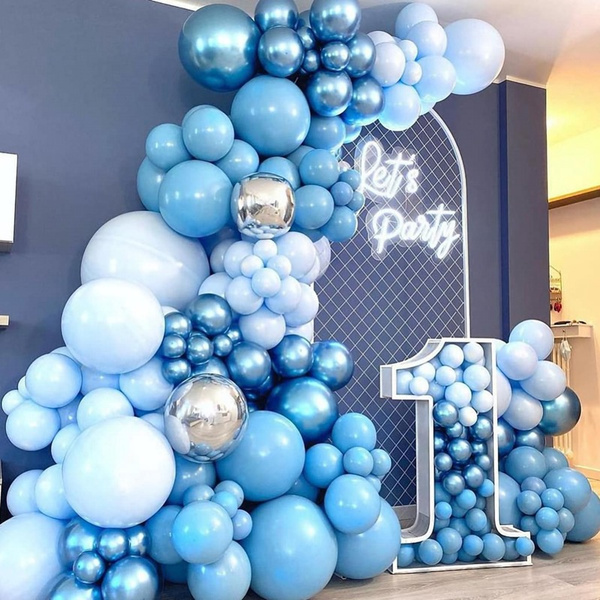 100 Pcs Chrome Pearl White & Metallic Gold Latex Balloons Arch & Garland Kit for Wedding, Baby Shower Party Decorations