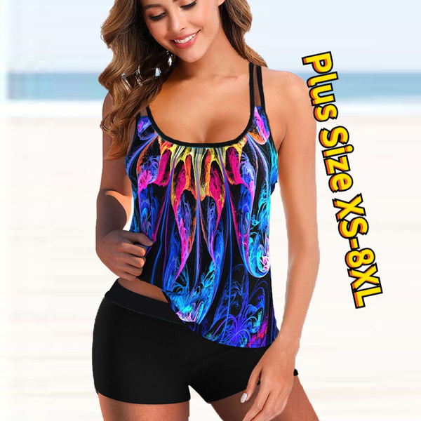 Women Floral Swimsuit Tankini Bikini Set Swimwear Summer Beachwear Plus Size