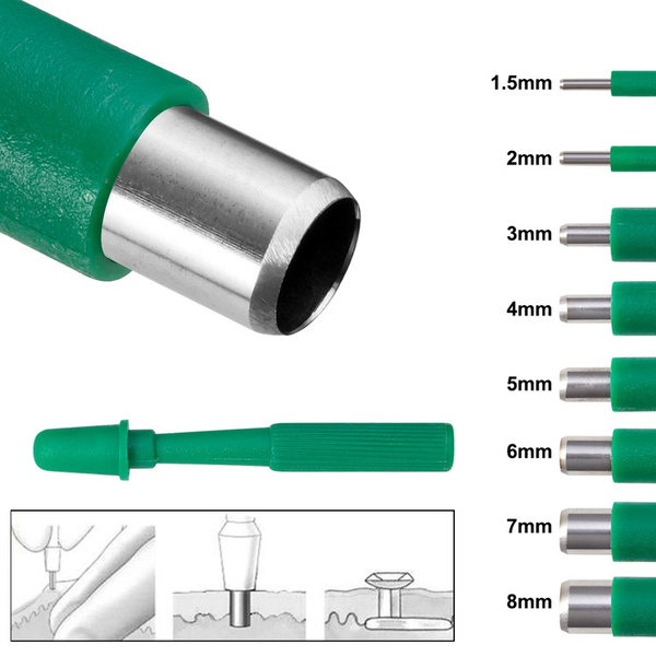 1pc 1 5mm 8mm Disposable Biopsy Punch Sterile Biopsy Dermal Anchor Punch For Piercing Stainless