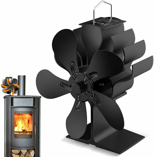 Stromloser Kamin Ventilator Für Holzofen 2/3/4 Flügel Gebläse Stove Fan Gold 8S 