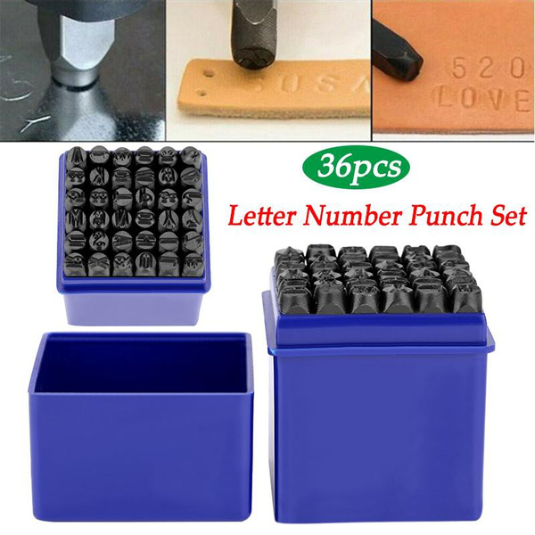 36-Piece Number & Capital Letter Metal Stamping Kit For Imprinting Metal,  Plastic, Wood, Leather (6MM)