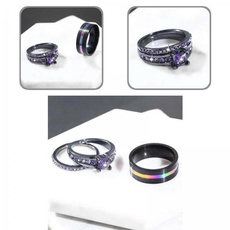Couple Rings, Cubic Zirconia, Jewelry, Simple