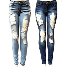 Jeans, ripped, trousers, Women jeans