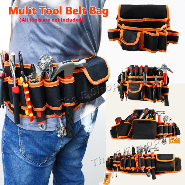 1pc Multi Pocket Tool Bag Tool Waist Pouch Thickened Oxford Tools Belt Bag for Maintenance workers electricians installers decorators plumbers