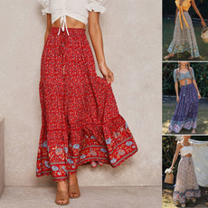 Summer, long skirt, Waist, faldaslarga