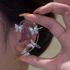 butterfly, butterfly earrings, adjustableearcuffearringsforwomen, butterflyearwrapearring
