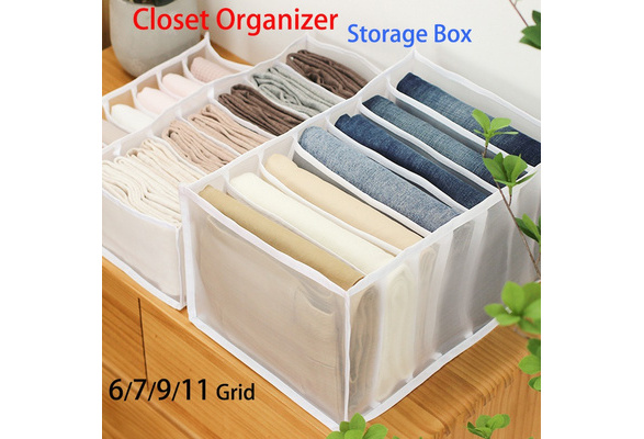 Closet Organizer Storage Box Foldable Underwear Organizers Storage Dividers Drawer  Organizer Socks 6/7/9/11 Grids Box for Clothes