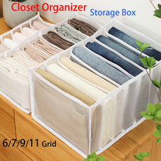 Closet Organizer Storage Box Foldable Underwear Organizers Storage Dividers Drawer Organizer Socks 6/7/9/11 Grids Box for Clothes