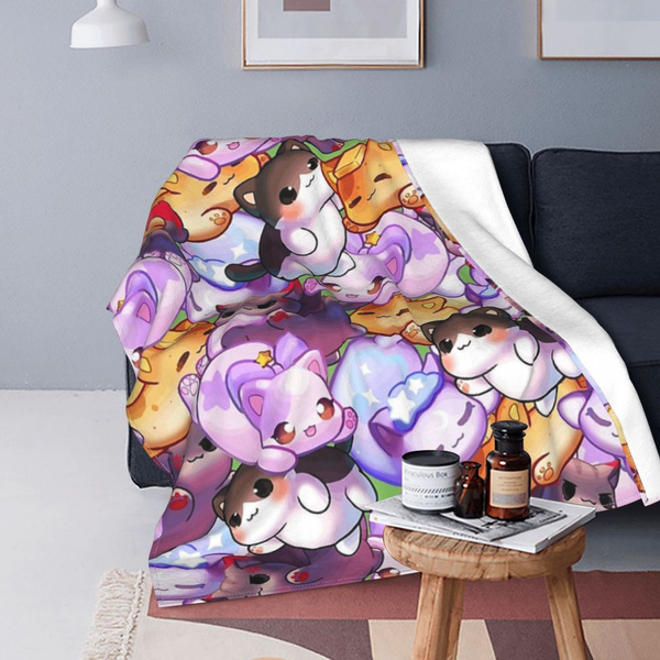 Aphmau Meow Plushies Anime Cats Comforter Throws Blanket,Flannel