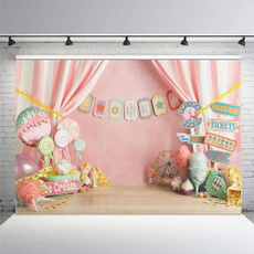 icecreampartybackdrop, pink, Decor, princessphotoboothprop