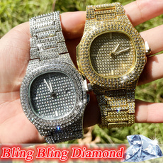 quartz, dress watch, fulldiamond, Gifts