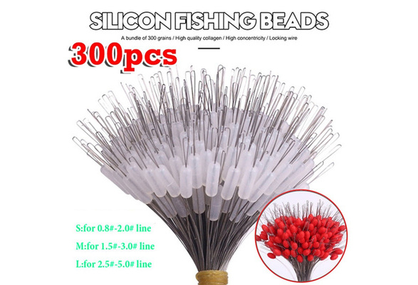 300pcs/lot Float Transparent Rubber Stopper S M L Fishing Bobber Stopper  Float Cylindrical Space Bean Fish Line Accessories