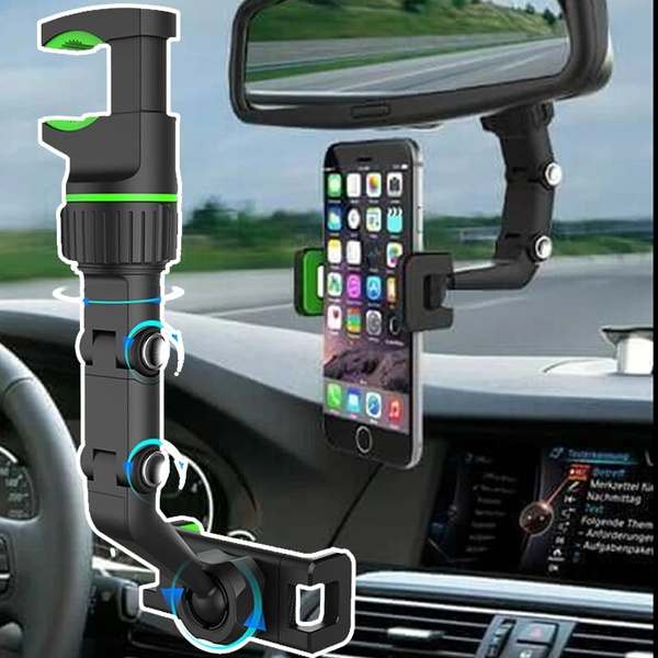 Multifunctional Car Phone Holder 360 Degree Rotatable Auto Rearview