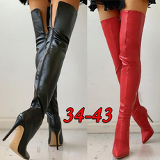 Plus Size, long boots, Womens Shoes, leather