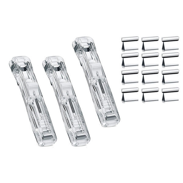 3 Pieces Clear Stapler Mini Stapler Push Staplers for Desk Trendy Small