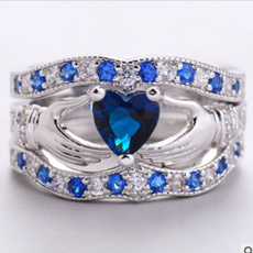 Sterling, Heart, Engagement, Women Ring