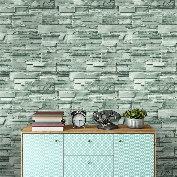 Brick stone wallpaper 3d texture wall panel removable peel and stick