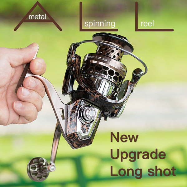 Full Metal Spinning Fishing Reel, New Upgrade Long Shot Fishing