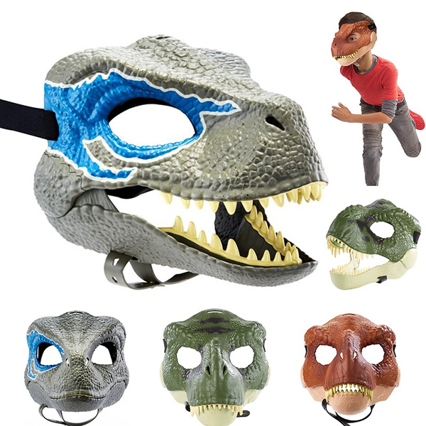 Halloween Dragon Dinosaur Mask Snake Open Mouth Latex Horror Dinosaur ...