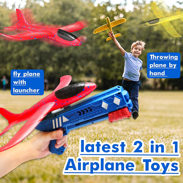 Foam Airplane Launcher Toys Gun EPP Bubble Plane Glider Hand Throw Catapult Plane Toy for Kids