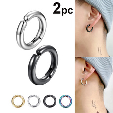 Hip-hop Style, Steel, fakepiercing, Hoop Earring