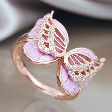 butterfly, DIAMOND, wedding ring, gold