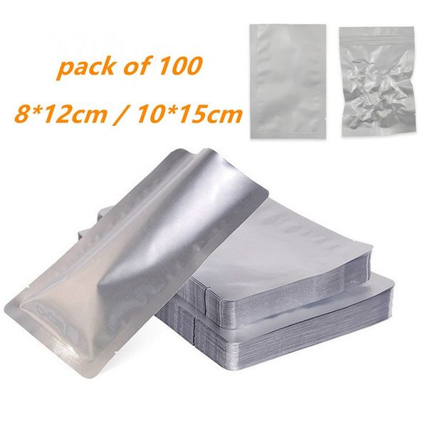 100pcs Silver Aluminum Foil Vacuum Sealer Mylar Bags Food Saver Bag Storage Pouches250 Wish