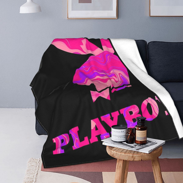 Playboy Bunny Aesthetics Liquify Funky Cool Y2k Hot Pink Throw Blanket