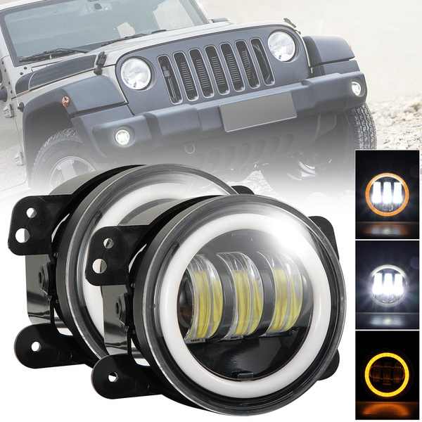 2pcs 4 Inch 30W Super Bright Round LED Driving Fog Lights with White ...