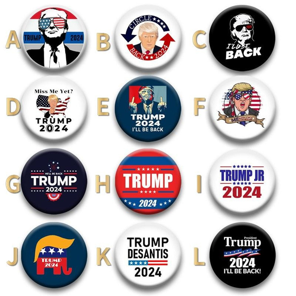 2-Pack Trump 2024 Make America Great Again Lapel Pin – Red, White & Gold Enamel – MAGA Presidential