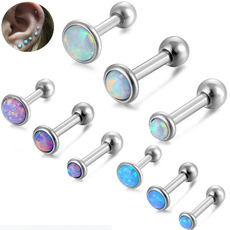 Steel, cartilagestud, opalearring, stainless steel earrings