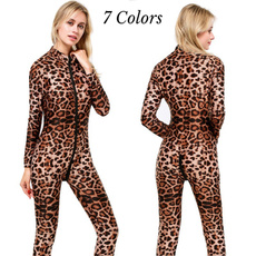 Zip, catsuitclubwear, Sleeve, leopardcatsuit