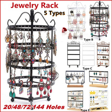 earringstorage, Jewelry, rotatablejewelrystoragerack, Storage