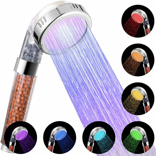 Housmile High Pressure Handheld LED Shower Head 7 Color Changing Lights ...