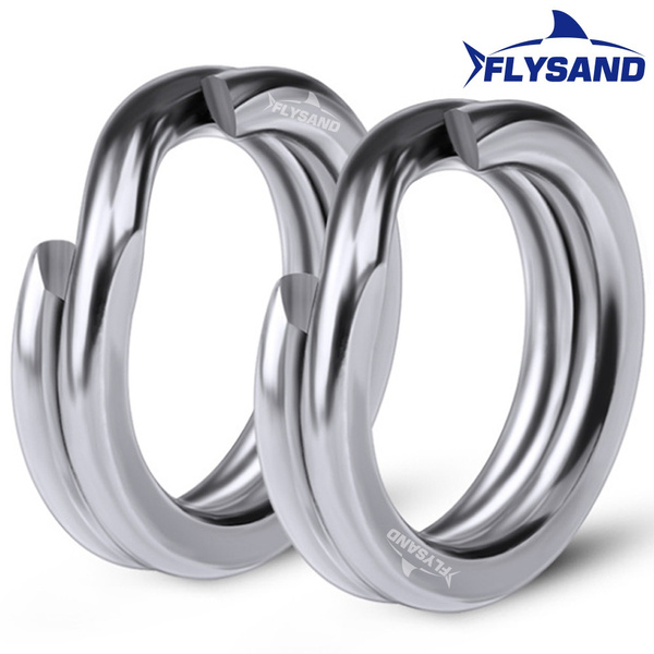 FLYSAND High Quality 100PCS/Bag Fishing Split Rings For Japanese Crankbaits  Hard Bait Silver Stainless Steel 0#-12# Double Ring Fishing Accessories