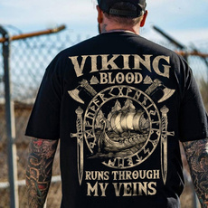 Summer, blackprintedtshirt, personalizedgraphicshirt, vikingtshirt