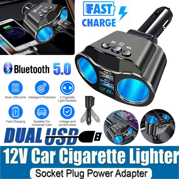 Car Charger Cigarette Lighter Double Power Adapter Socket Splitter