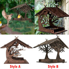 woodenbirdfeeder, Outdoor, Garden, birdfeedingcontainer
