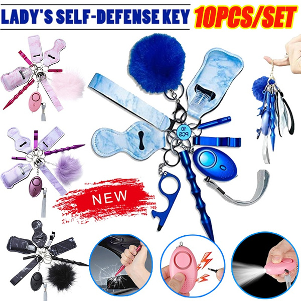 Safety Keychain Set for Women and Kids, 10 Pcs Safety Keychain Accessories  