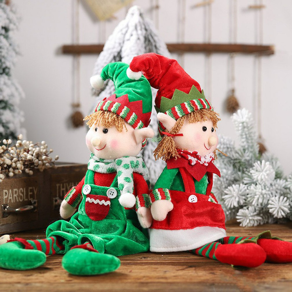 Elf Plush Toy Christmas Stuffed Toys Elves Doll Sitting Decorative ...