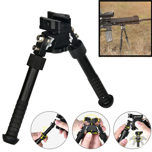 6.5" 9" Adjustable Tactical Rifle Bipod Fits 20mm Picatinny Rail QD