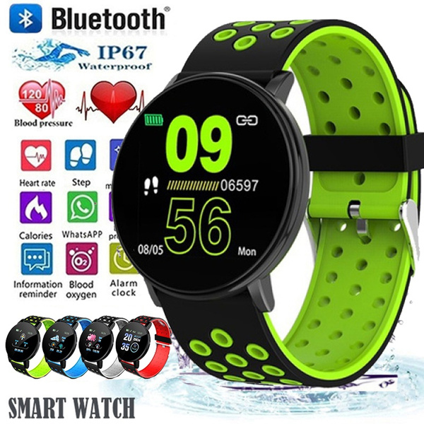 Bluetooth Heart Rate Blood Pressure Smart Watch Fitness Tracker Bracelet 