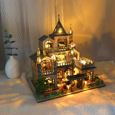 Dollhouse, led, Gifts, woodenminiaturedollhouse