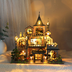 Dollhouse, led, Gifts, woodenminiaturedollhouse